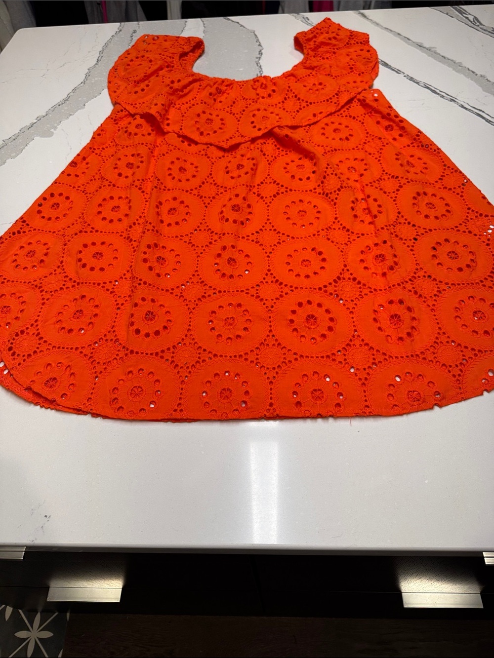 Anthropologie Maeve Bright Orange Eyelet Coverup Dress Great Condition Sz 2x